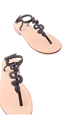 Capri Jewel Sandals with black snake Da Costanzo | SERPENTENERO